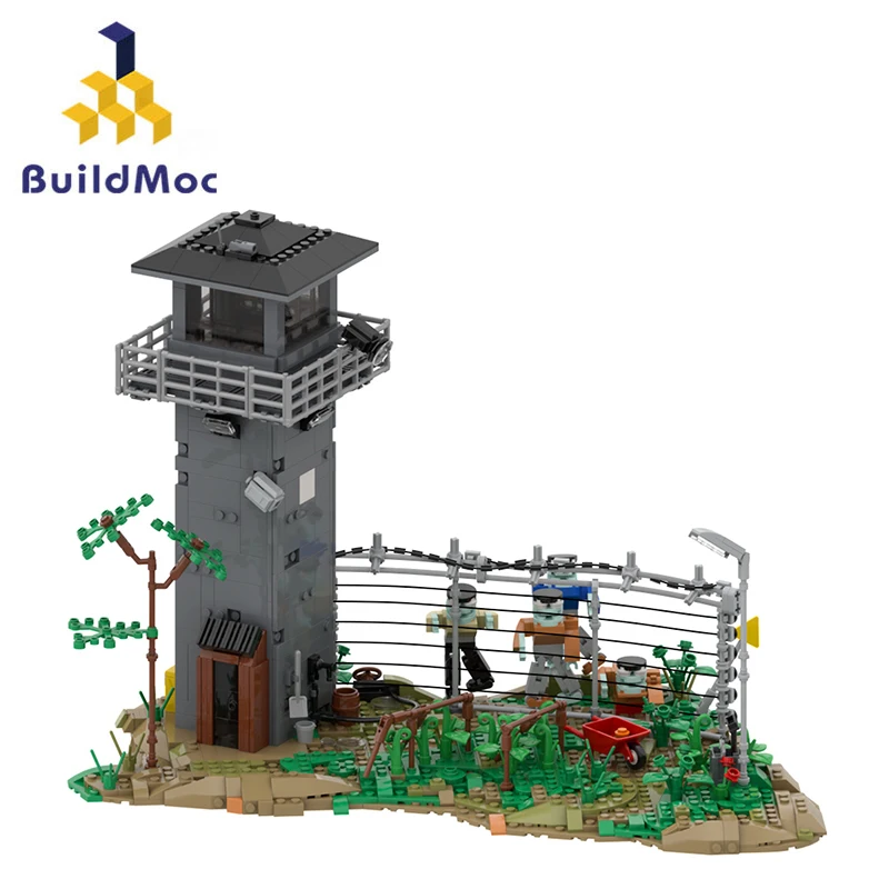 BuildMoc Walkinged Deads Prison Building Block Set Creative Iconic Architecture Model for Adults Collection(1189 PCS)