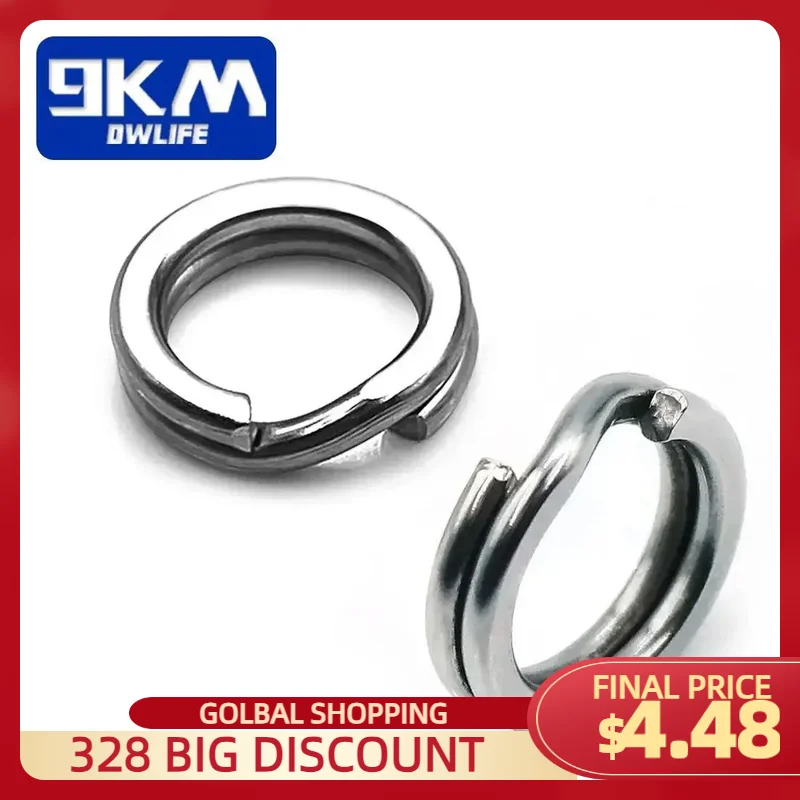 Split Rings Fishing 50~200Pcs Stainless Steel Lure Rings Saltwater Terminal Tackles Split Rings Fishing Connectors Snap Rings