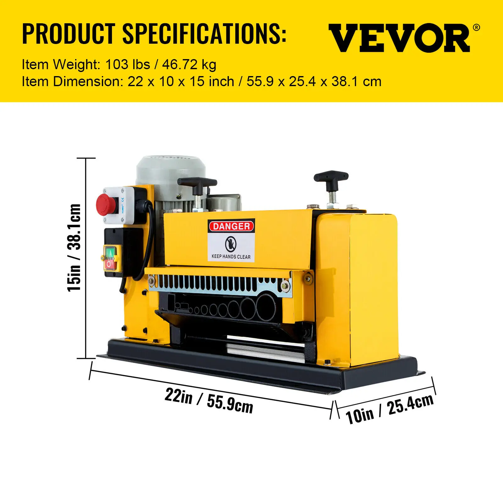 VEVOR Best Price EU Shipping Scrap Cable Stripping Machine 1mm-38mm 10 Blades Wire Stripper Recycling Copper Cable Stripper