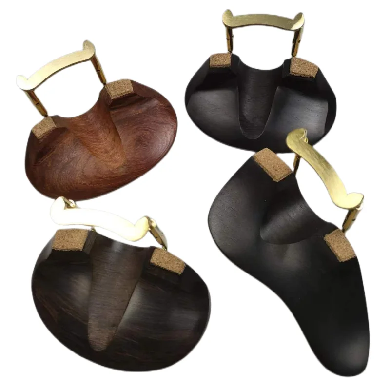 Left Hand Violin Chinrest/Chin rest With Holder Clamp Bracket Cork lefty 4/4 3/4 1/2 1/4 size Ebony Rosewood Violin Replacements