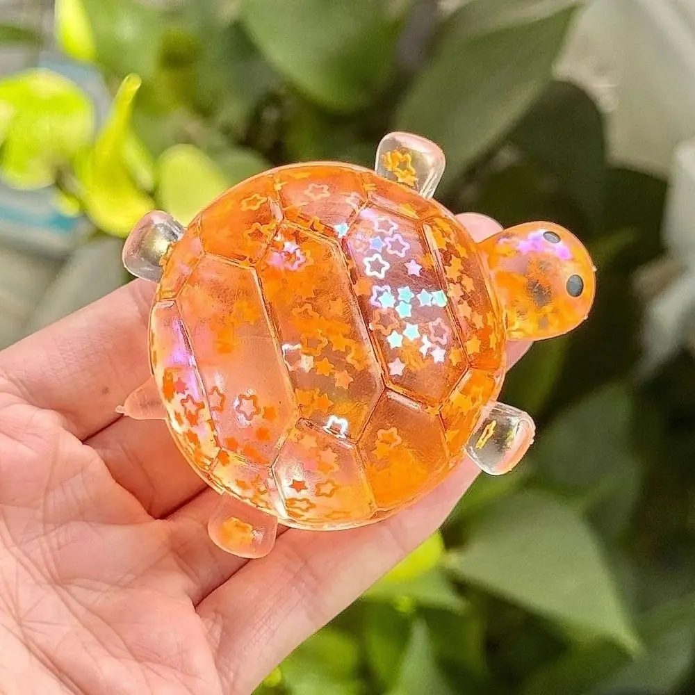 Small Animal Turtle Fidget Toy Sticky Texture Slow Rising Glitter Turtle Squeeze Toy Cute Turtle Squishy Toy Office Ornaments