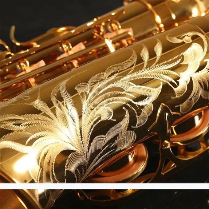 High Grade Antique Finish Eb E-flat Alto Saxophone Sax Shell Key Carve Pattern Woodwind Instrument with Case Other Aeccessaries