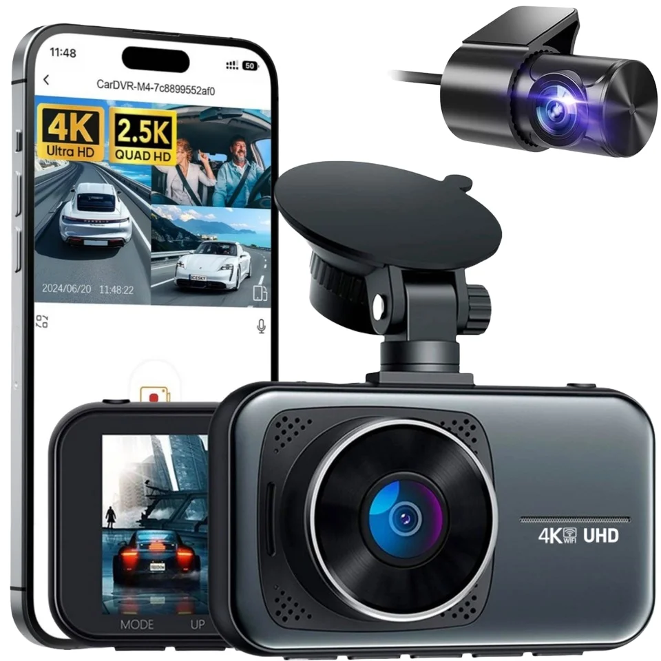 High Definition 4K Car Black Box Night Vision Dashcam 24H Parking Monitor Dash Camera for Driving Recorder