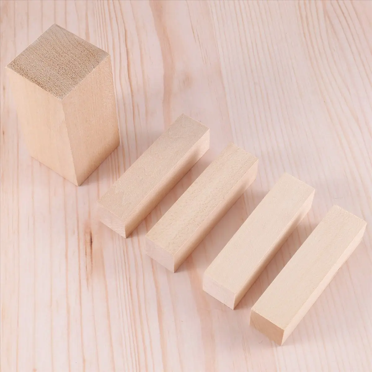 DT38 5 Pcs Carving Wood Blocks Whittling Wood Blocks Basswood Carving Blocks Unfinished Set for Carving Beginners