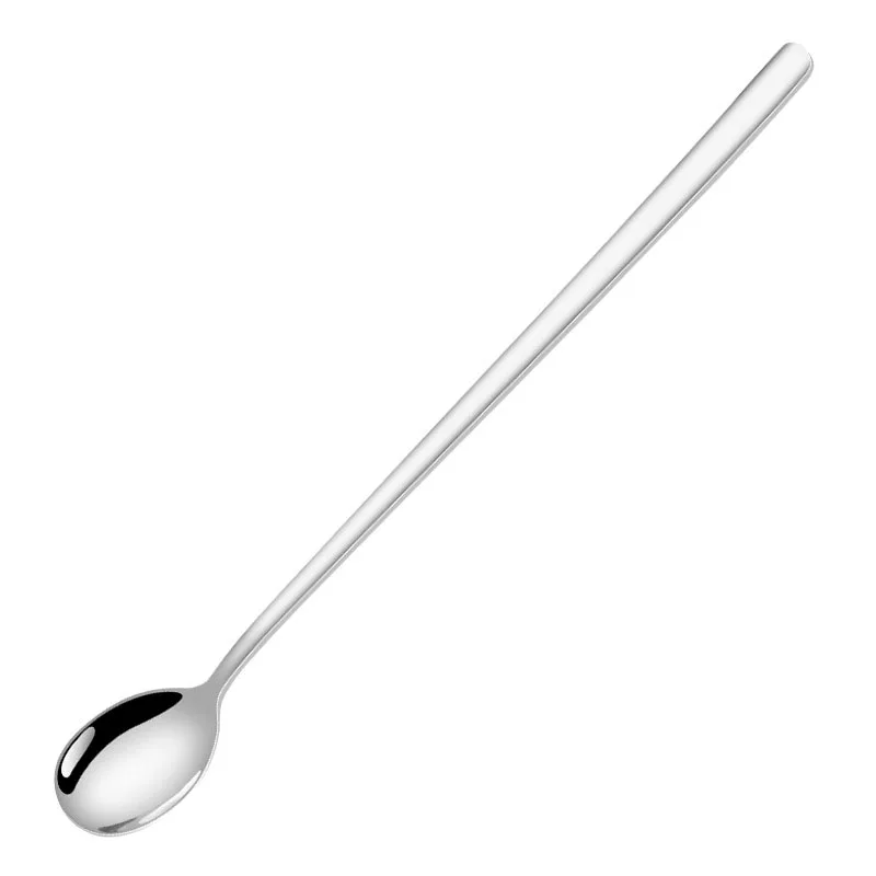 15 cm Silver Stainless Steel Round Spoon Western Spoon Stirring Spoon Mirror Multifunctional Round Spoon C1