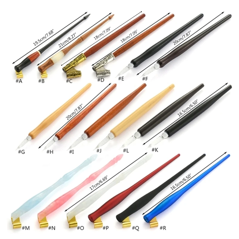 Verstellbarer schräger Kalligraphie-Dip-Pen-Feder halter Multi-Fit-Messing flansch Englisch Schräg spitz stift Schräg stift halter – Detail 6