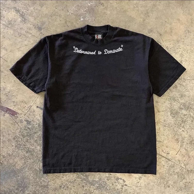 Pure Cotton 260g Heavyweight Short Sleeve T-Shirt Couple Style Letter Print Casual Comfortable Breathable Men's Women's Top