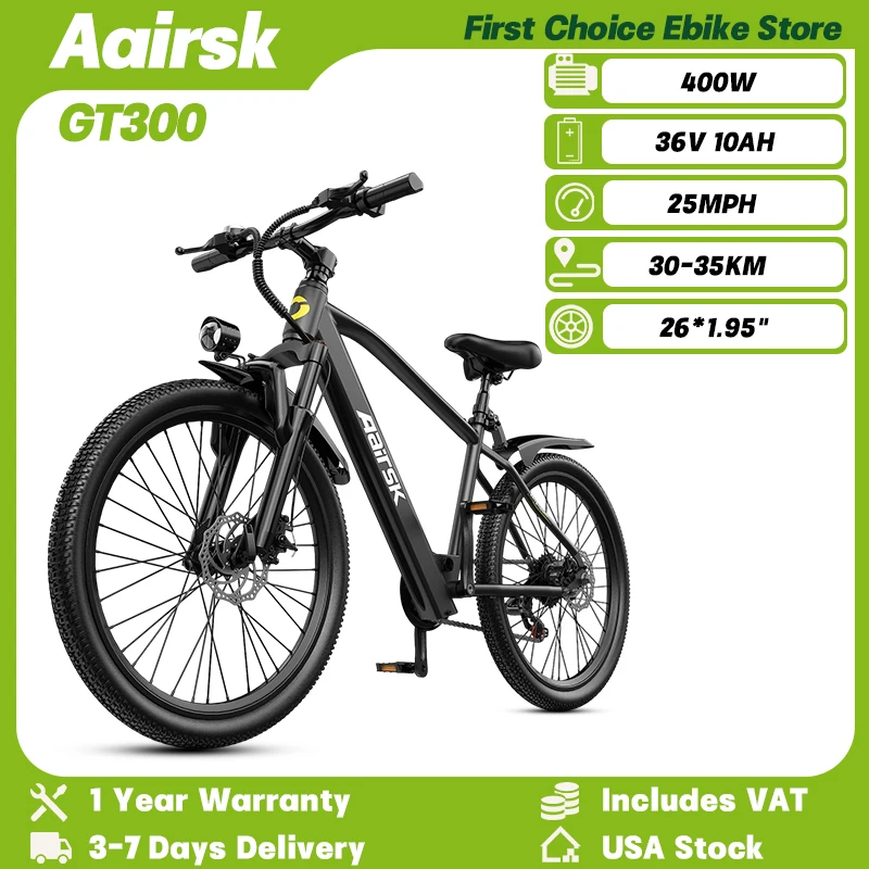 

Aairsk GT300 400 Вт двигатель 36 В 10 Ач аккумулятор горный электрический велосипед городской пригородный электровелосипед 26*1,95 дюймов шины электрический велосипед для взрослых