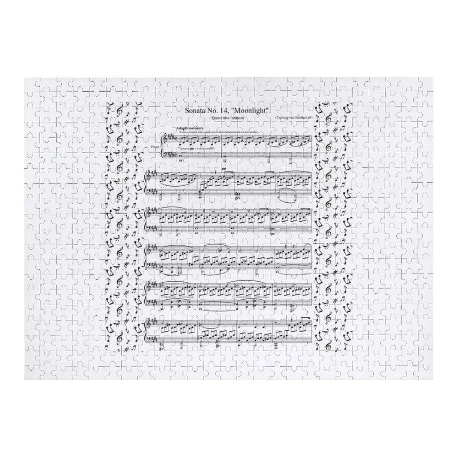 

Sheet Music, Moonlight Sonata , musical notes, Piano Jigsaw Puzzle Personalize Personalized Toys Puzzle