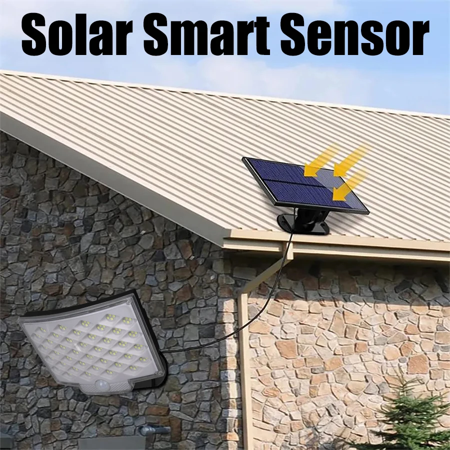 Солнечный свет, уличный водонепроницаемый 160 светодиодов, супер яркий датчик движения, мощный солнечный светодиодный садовый настенный светильник, 3 режима работы