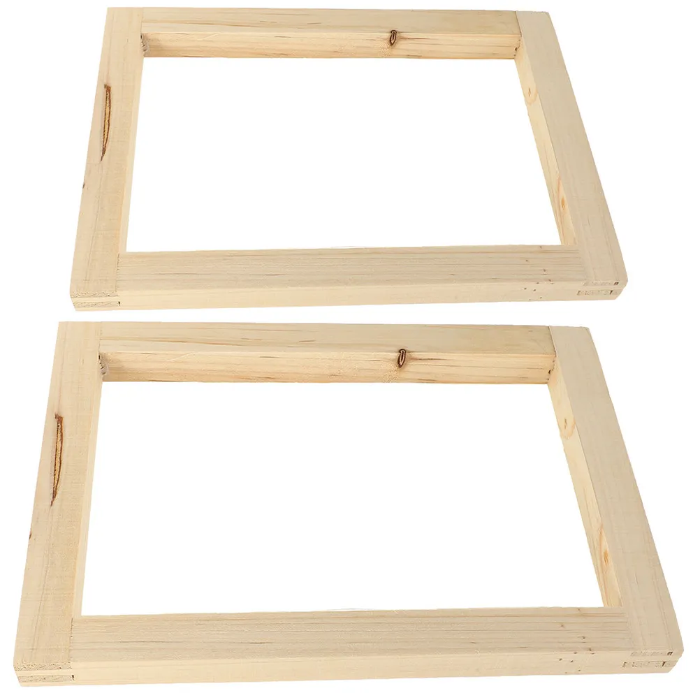 

2Pcs Professional Screen Printing Wood Frame Reusable DIY Frame for Tote Bag Tablecloth Lightweight Compact Design