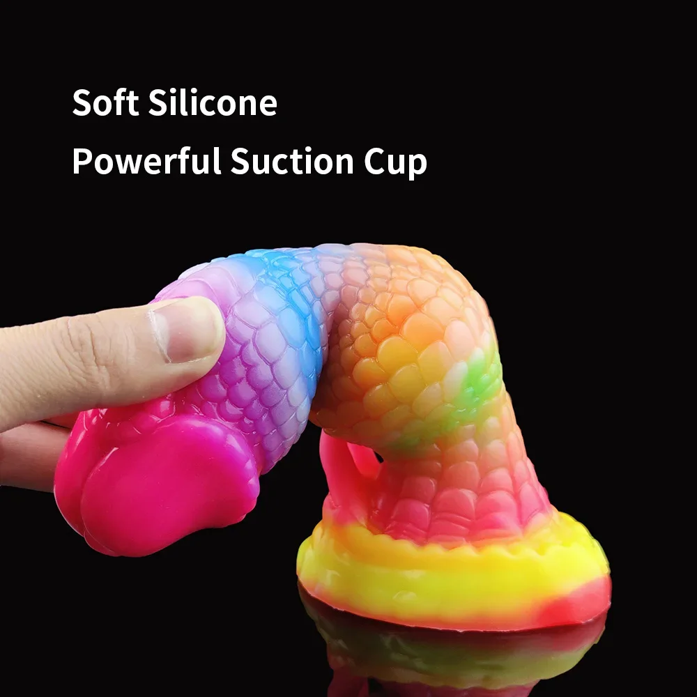 2024 YOCY Dragon Monster Dildo Luminous Anal Plug Soft Silicone Butt Masturbator With Suction Cup Beads Anal Sex Toy For Adult