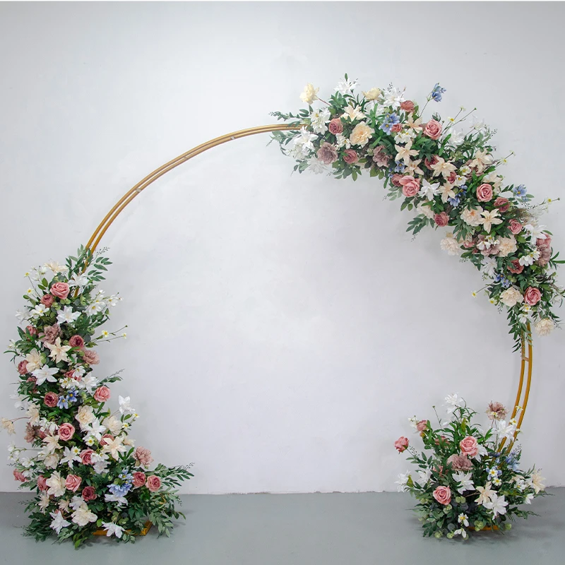 

Wedding Party Home Decoration Customized Artificial Autumn Pink Rose Floral Arrangement for Home Party Stage Backdrop Decor