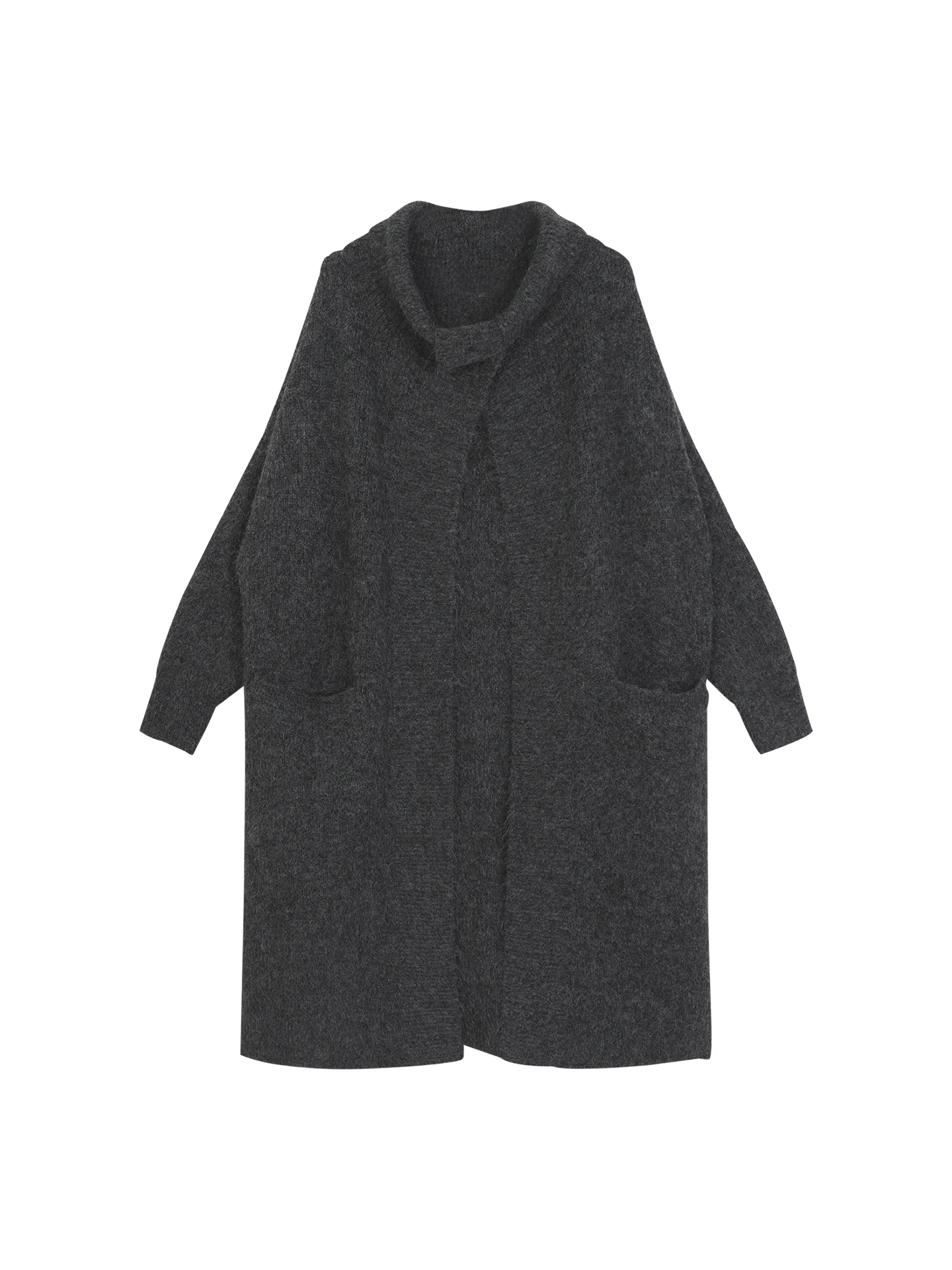 

ay Long Knitted Open Cardigan Women's Outerwear Design Sense Lazy Sle Sweater Jaet Autumn Faion Commute Simple Loose Fit