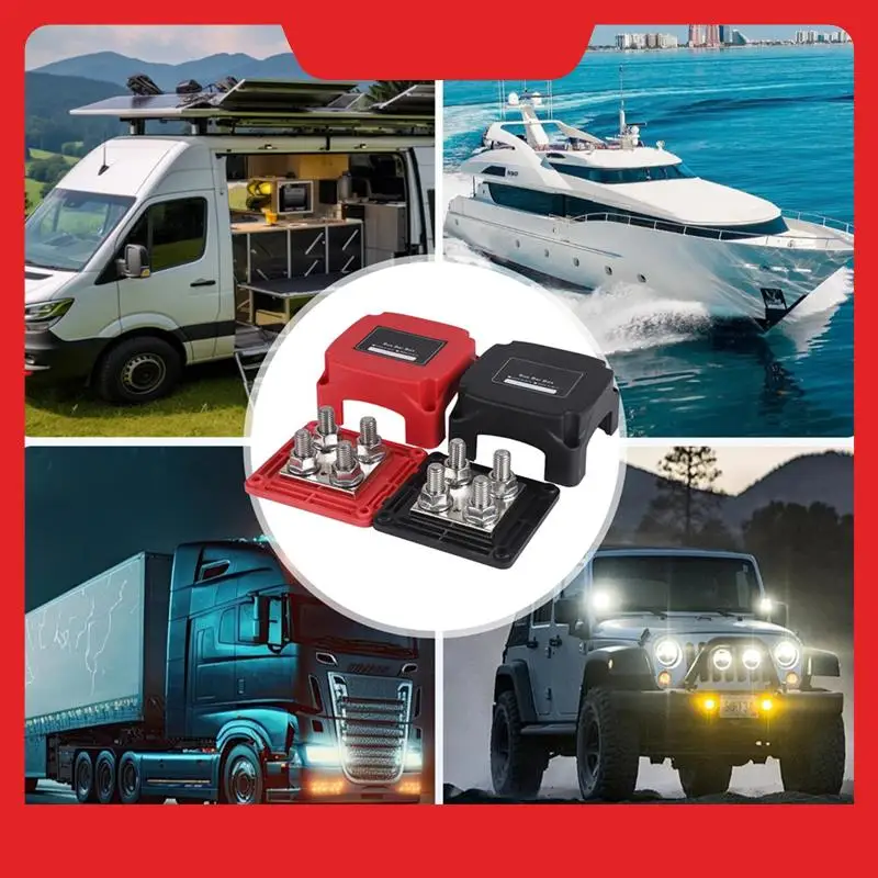 

Грунтовая шина 400A 48V для тяжелых условий эксплуатации для автофургонов, морских грузовиков, лодок, луженая медная шина, блок распределения питания