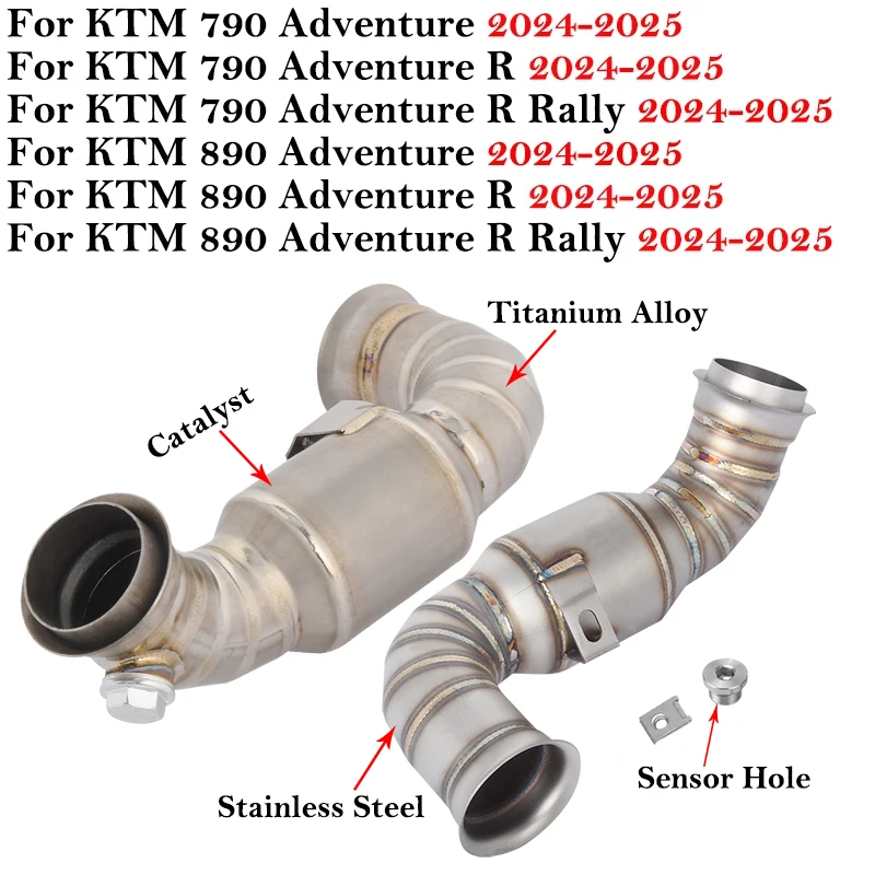 

For KTM DUKE 790 890 Adventure R Rally KTM790 KTM890 2024 2025 Motorcycle Exhaust Escape System Titanium Alloy Link Pipe Muffler