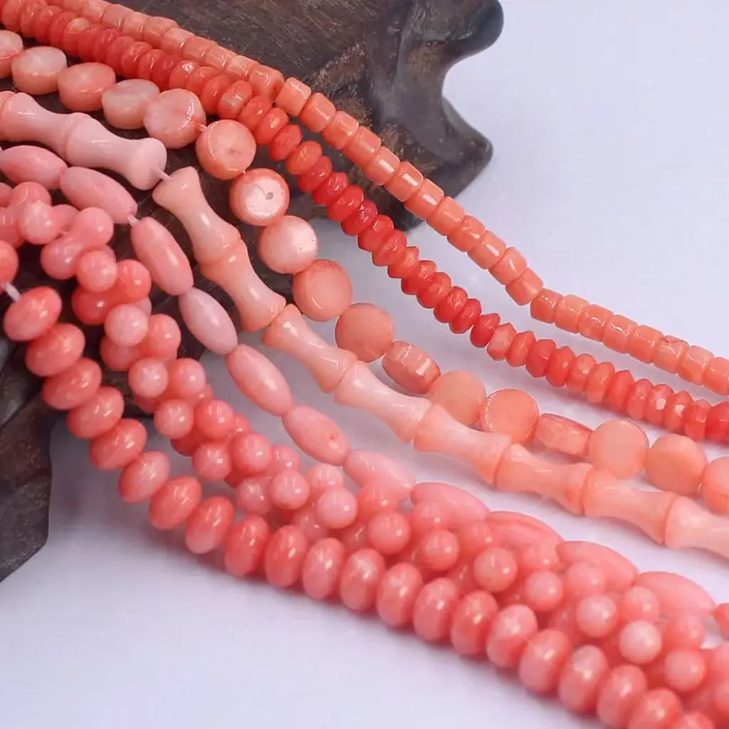 Wholesale Natural Real Pink Coral Fashion Loose Bead Isolation Spacer Beads For Jewelry Making DIY Bracelet Necklace 15\