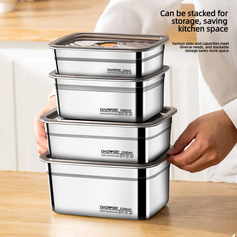 Food Storage Underground - 1/4 Stuks Roestvrijstalen Lunchbox Lekvrij Verzegelde