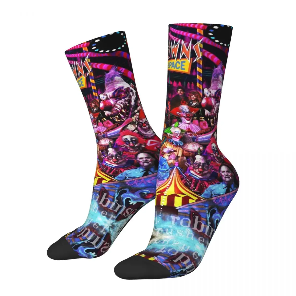 Palhaços assassinos Unisex 3D Print Socks, Crazy Street Style Sock, Crazy Horror Film, Corrida, Espaço Sideral