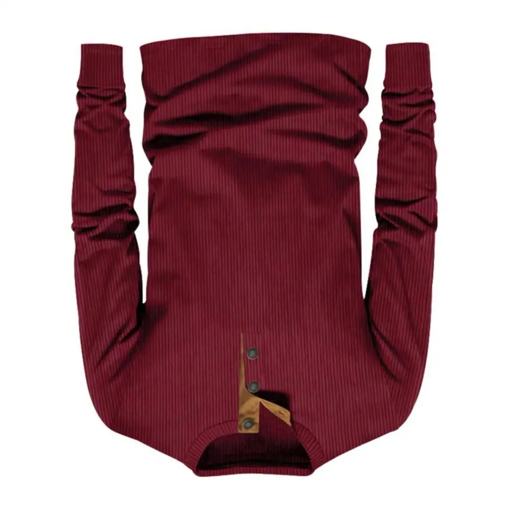 

2025 autumn Men Long Sleeve T-Shirt Corduroy Breathable T-Shirt Casual Henry Collar Slim Fit Tee Warm And Comfortable t-shirt