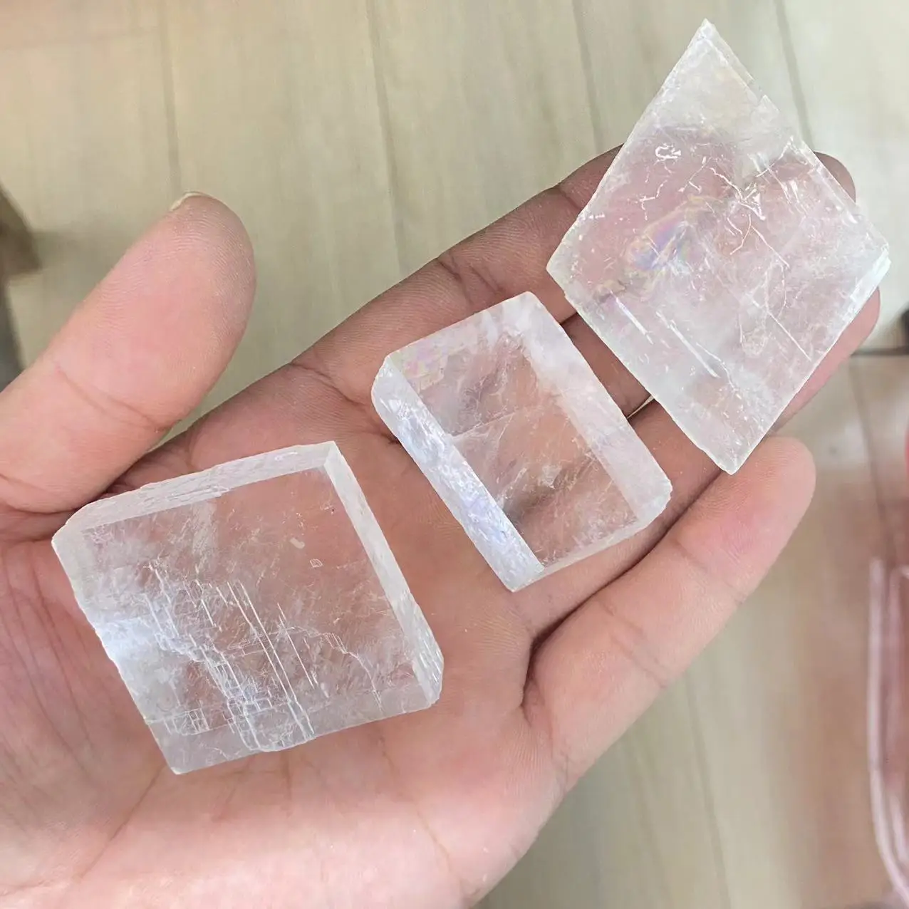 Natural Transparent Raw White Optical Calcite Iceland Spar Mineral Specimen Healing Stones Quartz Home Decor view 6