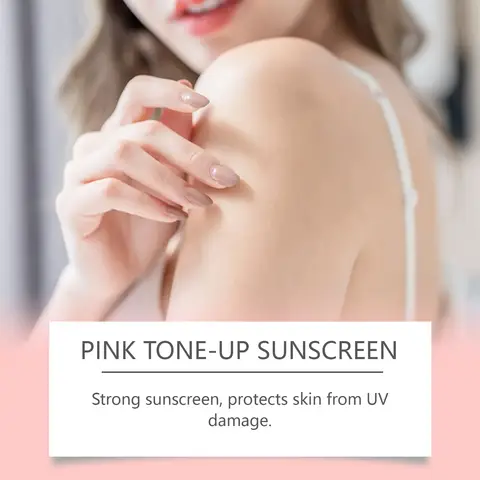 Hoygi Pink Brightening Sunscreen Cream - Lätt, återfuktande UVA/UVB-skydd, Dagligt icke-fet ansikts- och kroppsskydd 8 best sales ansiktsfuktighetskräm - №5