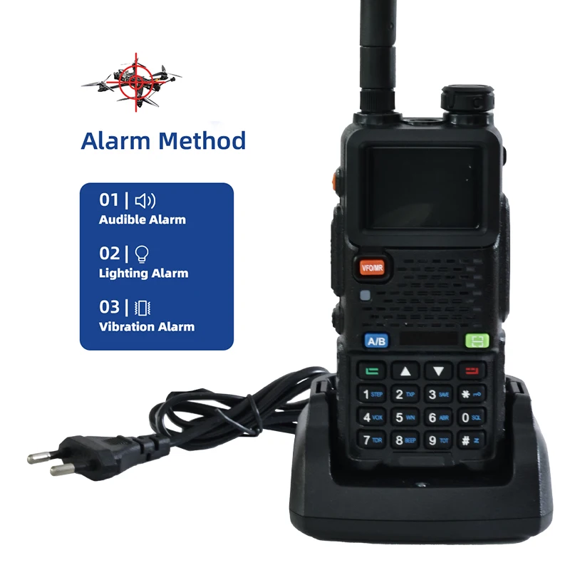 1-2km 300-6200mhz Drone Detection System Signal Detector Portable Handheld RF Radar Device Alarm Systems Radar Detectors