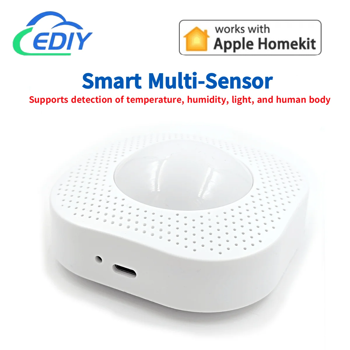 Homekit Wifi Smart Sensor Temperature Humidity Light and Human Body Type-C for Home Assistant