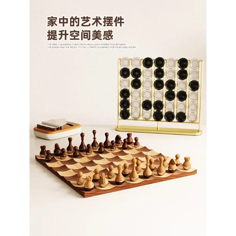 International Chess Set Tumbler Solid Wood High-End Primary School Children Game-Specific Chessboard