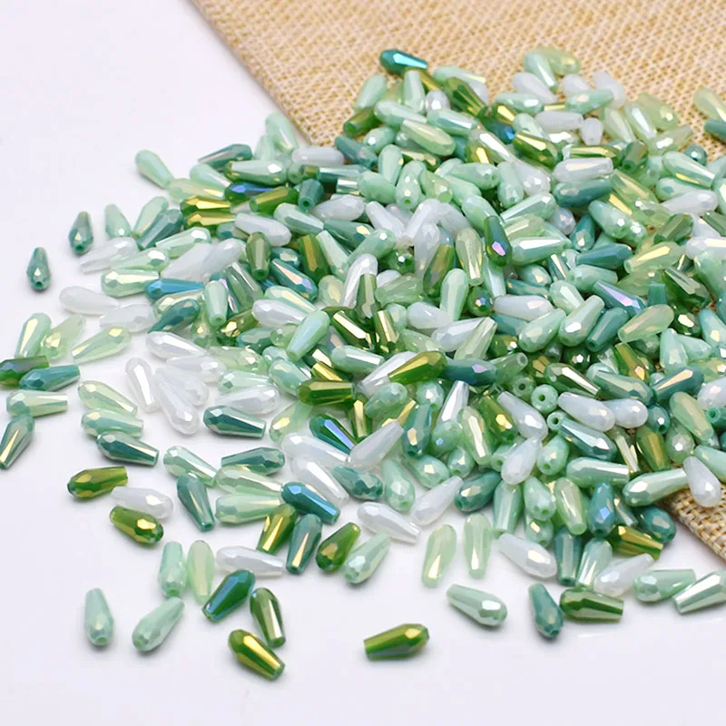 New Color 9.5x4mm 60pcs/lot Water Drop Shape Crystal Glass Beads Faceted Loose Beads for Jewelry Making DIY  Necklace Bracelet