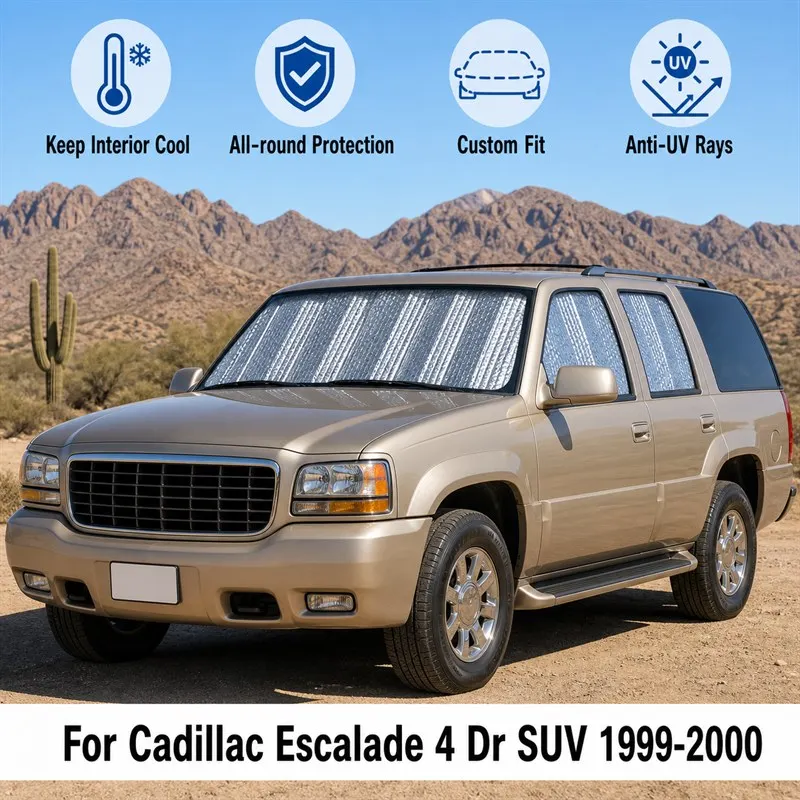 

For Cadillac Escalade 4 Dr SUV 1999-2000 Full Set Car Window Sunshades UV Block Privacy Heat Insulated Foldable Car Curtain