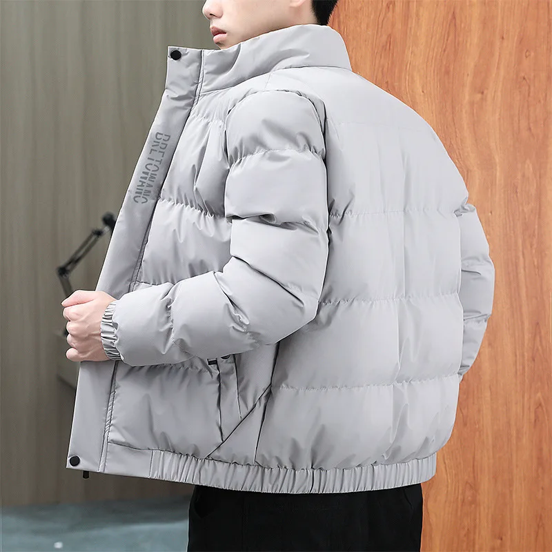 Herfst Winter Effen Kleur Bovenkleding Parkas Heren Mode Jas Puffer Jassen Jonge Mannen Winddicht Warm Casual Gewatteerd Jack 2023 Nieuw