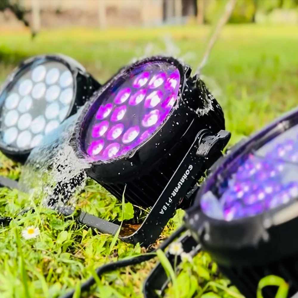 SHEHDS Waterproof Led Par Light Ip65 Outdoor Dmx Led Par Light Rgbwauv High Power Flat Par Rechargeable Lighting