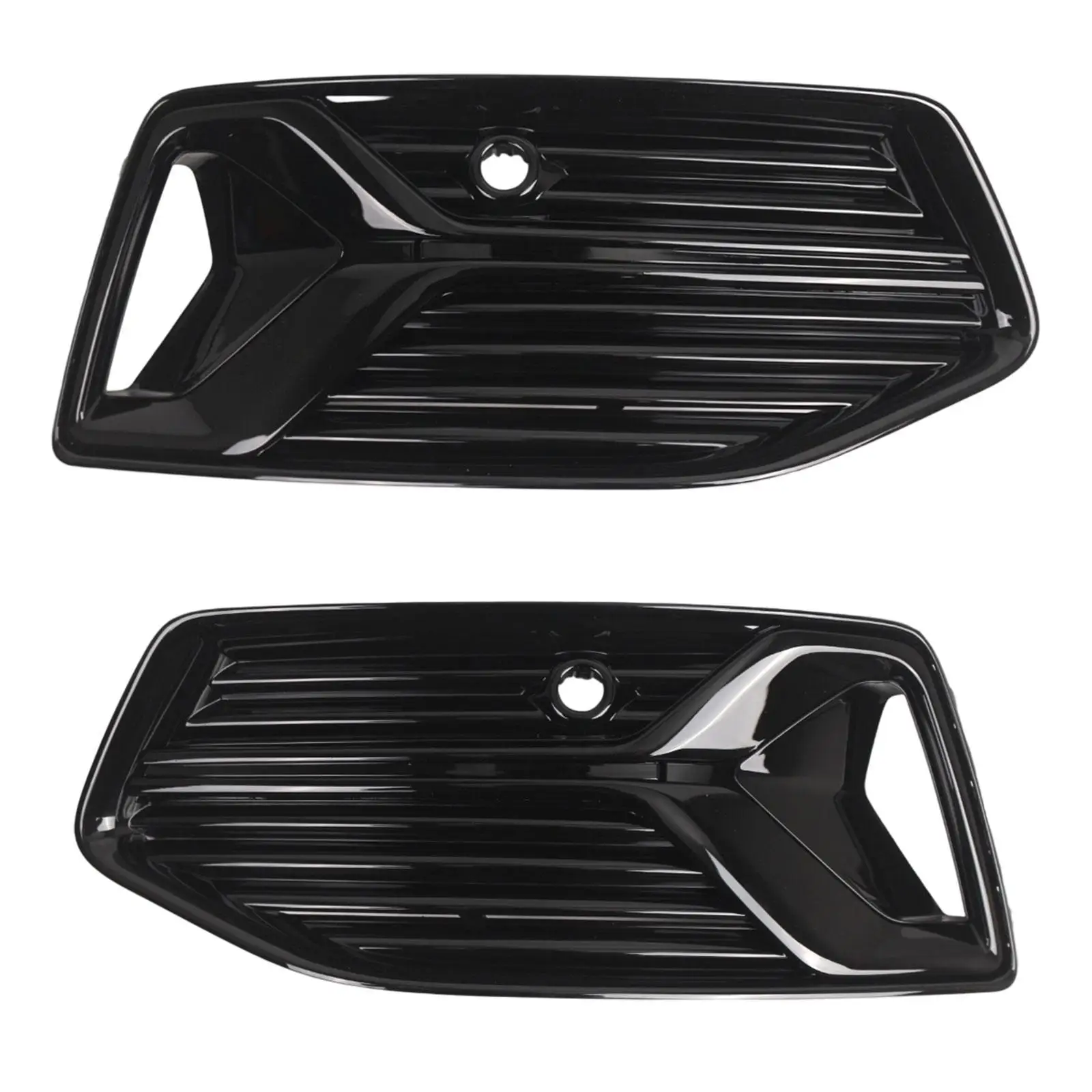 Fog Light Grille Lower Bumper Grill Foglight Vent Directly Replace Front Lower Grille for Audi A6 C8 2019-2023 Glossy Black - view 4