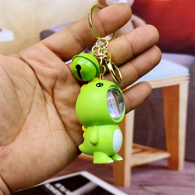 Creative Sunset Light Cute Small Dinosaur Luminous Keychain Pendant Cartoon Jurassic Cute Doll Key Chain Trinket Gifts For Women