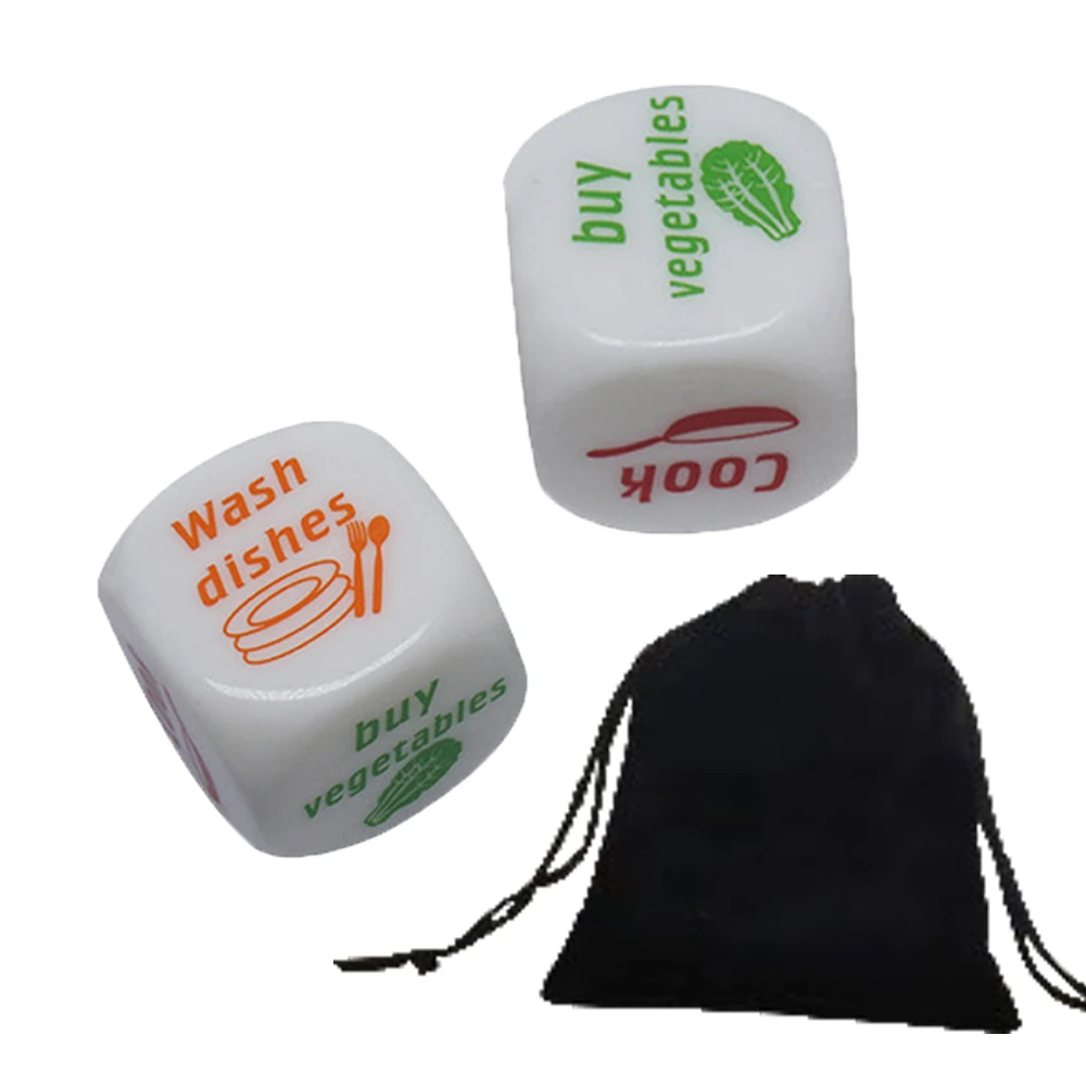 2Pcs Housework Challenges Dice for Family/Housework Decider Dice Fun Game Dice Chores Housework Dice/Household Dice