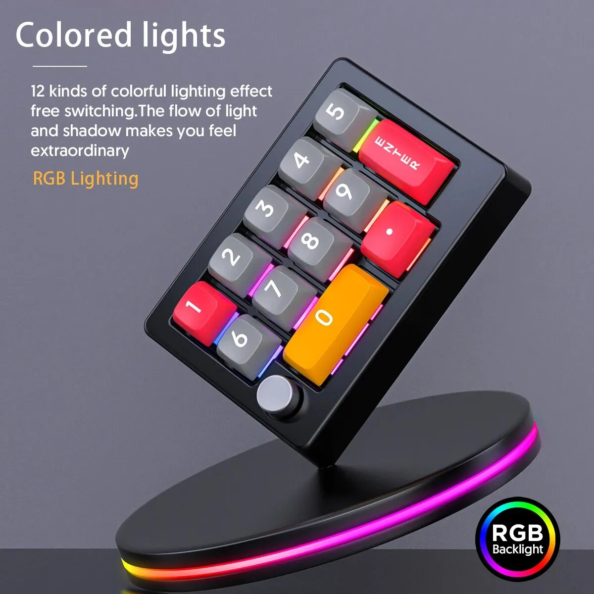 Romoral Macro Programmable Keyboard 7 Color RGB Light Gaming Mini Keyboard Hot Swappable Mechanical Switch Custom Keyboard