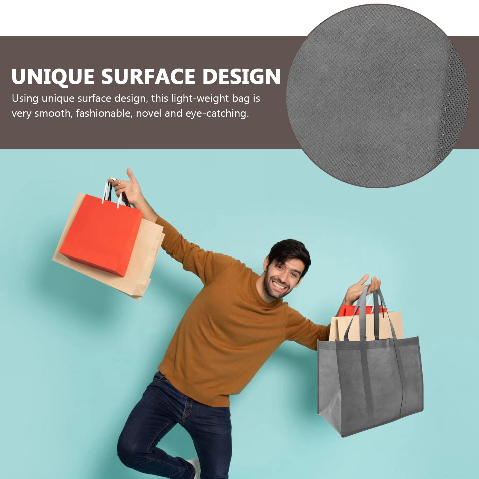 

3 Pcs Gift Shopping Bag Set The Tote Grocery Non-woven Fabric Washable Bags Fabrics