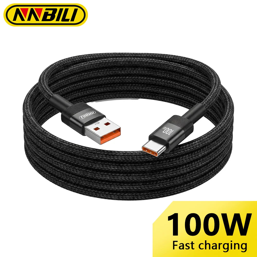 NNBILI 6A USB-auf-Typ-C-Kabel für Huawei Xiaomi 100W Schnellladegerät USB-Typ-C-Datenkabel Quick Charge für Samsung Oneplus