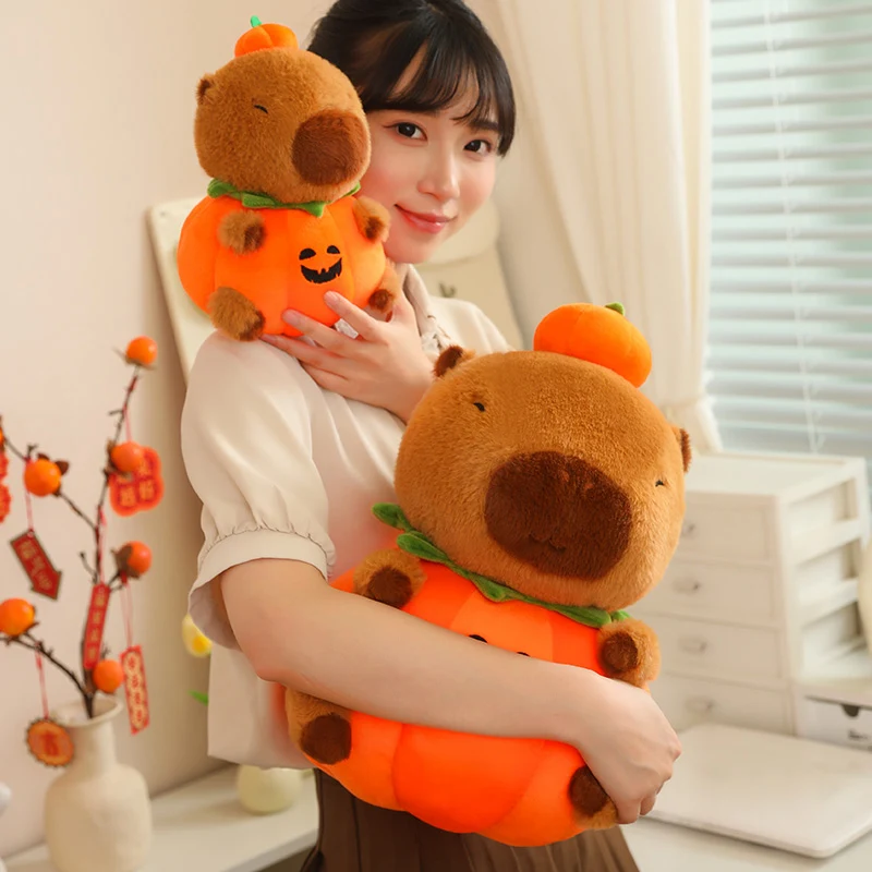 25-50cm Capybara Kürbis Kleidung Cosplay Halloween Ornament ausgestopft Plüsch tier Home Decro Liebhaber Geschenke