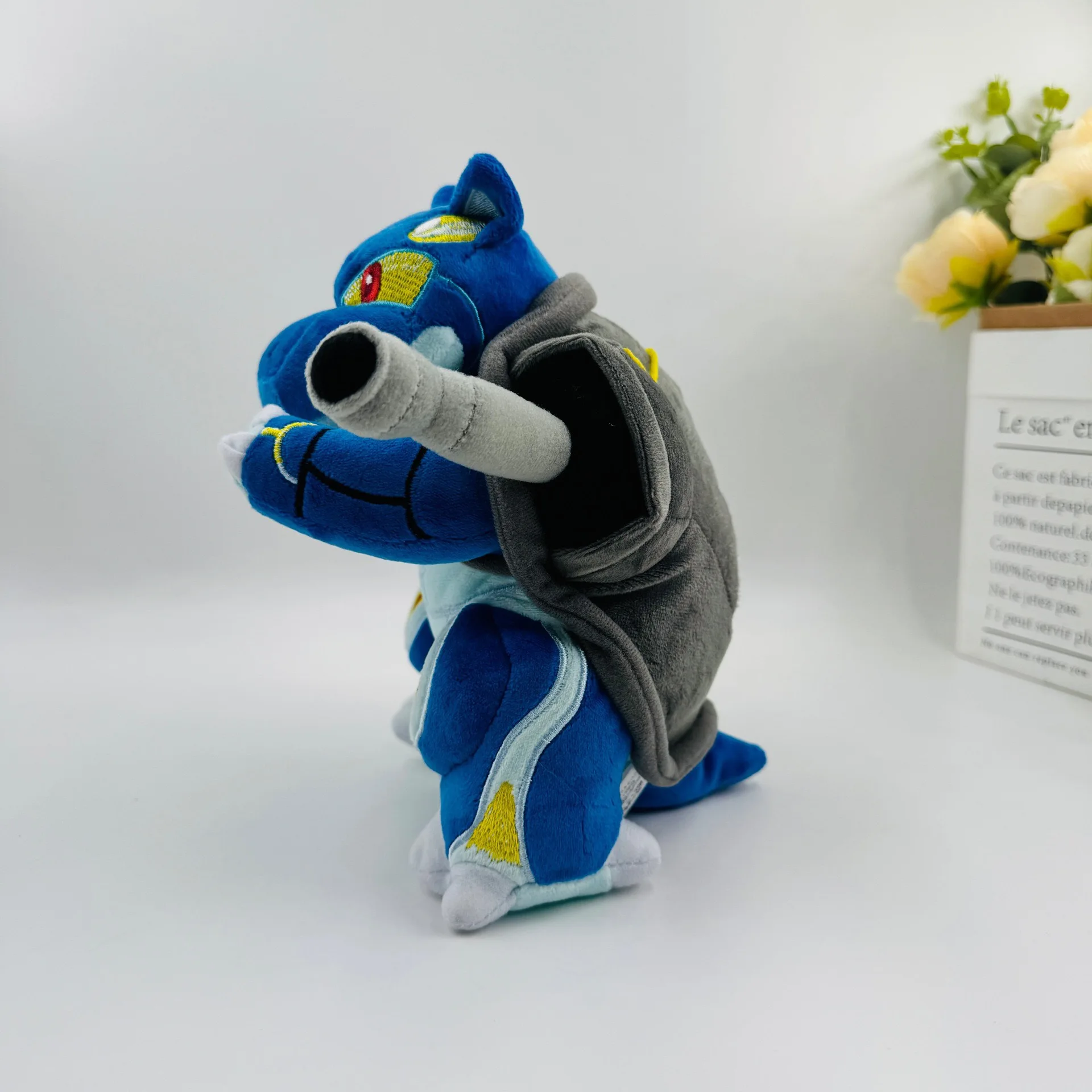 20cm メガブラストイズ ポケモン ぬいぐるみ - 巨大キャノンタートル 最終進化 ぬいぐるみ、水タイプ ゼニガメ進化 コレクタブルフィギュア