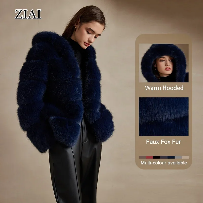 Fashion Ladies Fake Fur Coat Winter Women Custom Faux Fur Jacket Warm Faux Fur Coat for Women