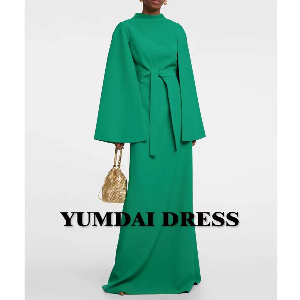 YUMDI Gress Double Rotator Sleeves Evening Dress Straight Casual Gown And Floor Style Dubai Luxury Temperament Ladies Dress