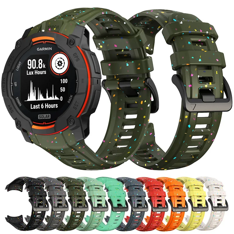 

Ремешок с цветными фрагментарными принтами, совместимый с Garmin Instinct 3, 50 мм, 45 мм, мягкий спортивный силиконовый ремешок для Instinct 3, 45/50 мм