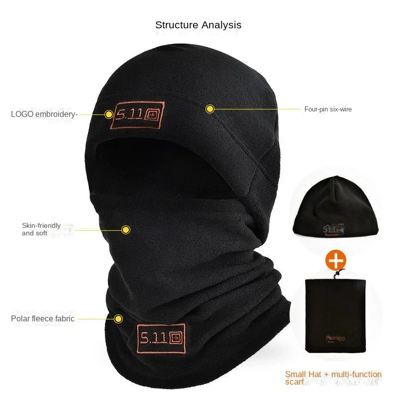 Balaclava coral polar do velo para homens, máscara facial, aquecedor de pescoço, Gorros, cabeça térmica, lenço esportivo tático, bonés de esqui,