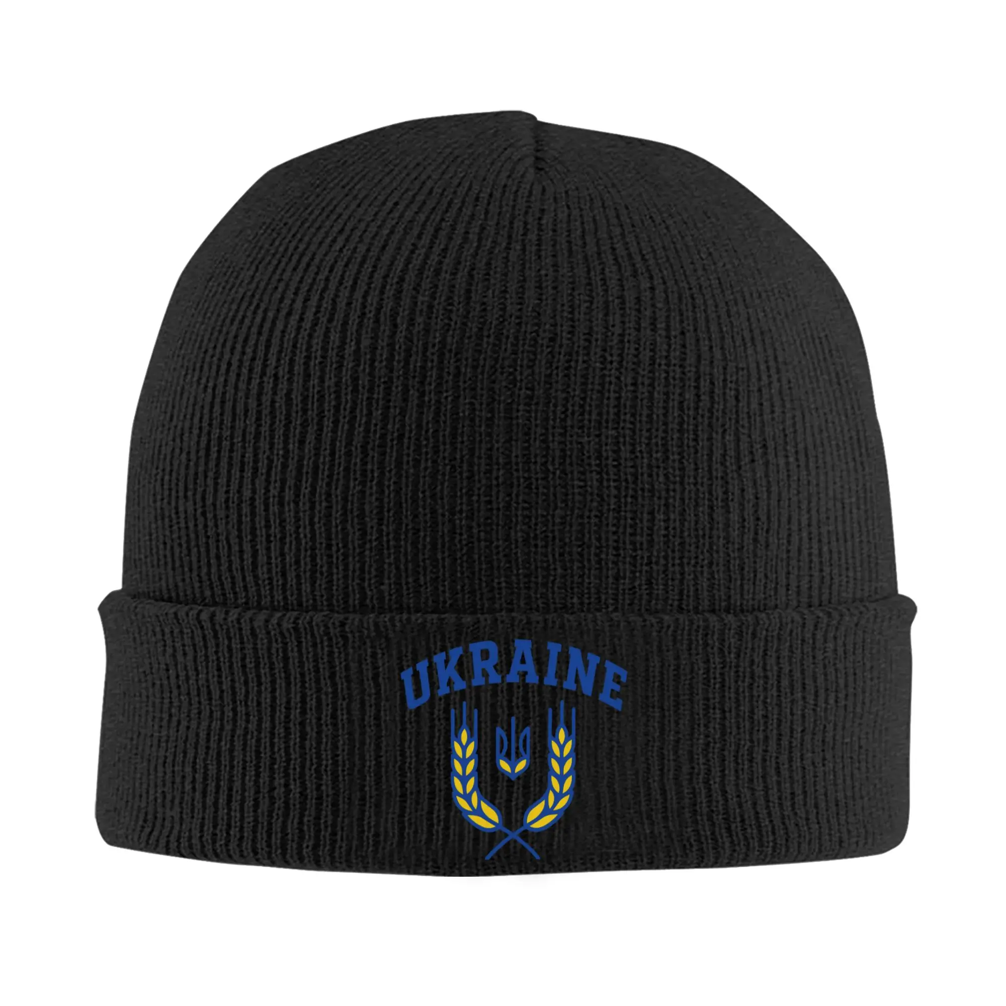 Azov Trident Ukraine Knit Hat  Fashion Caps Female Male Kpop Beanie Hats Autumn Custom Elastic Bonnet Hats
