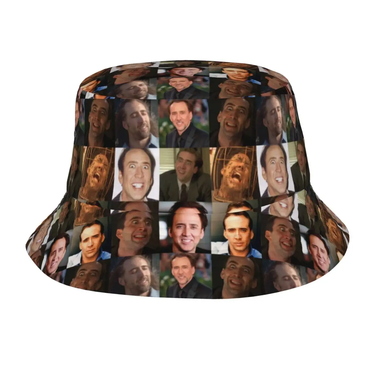 Headwear Nicolas Cage Funny Face Meme Merch Bucket Hat Trendy Sun Hats Nicolas Cage Printed Ispoti Foldable Fisherman Cap