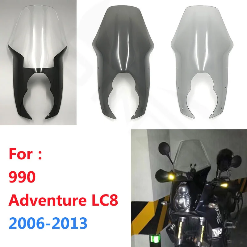 For KM990 KM 990 Adventure LC8 2006 2007 2008 2009 2010 2011 2012 2013 Touring Windshield Windscreen Wind Deflectors Gray