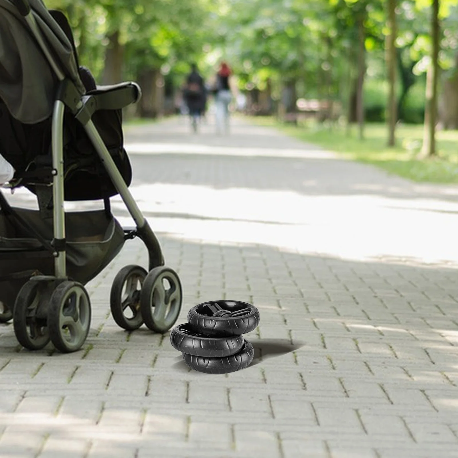 

8pcs 5.5 Inch Baby Stroller Wheels Eva Fixed Caster Replacement For Pram Pushchair Cart Toddler Chair Infant Carrier Durable