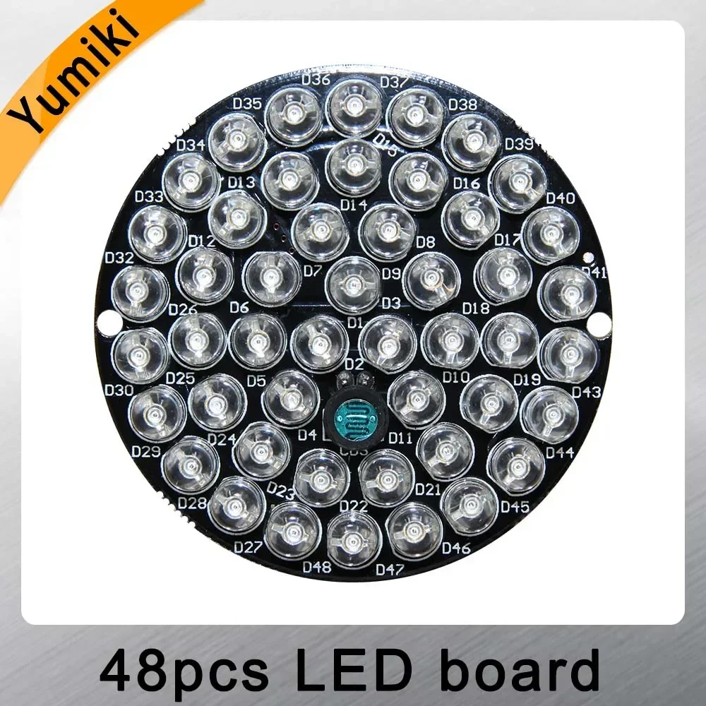 Yumiki 48pcs-LED 850nm Illuminator IR Infrared Board Night Vision Light Lamp For 50 CCTV Camera housing